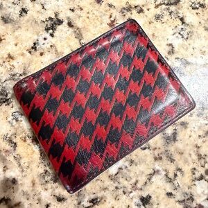 Coach Red and Black  houndstooth Wallet